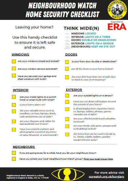 Home security checklist