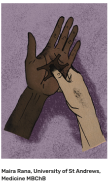 Plaster on hand illustration